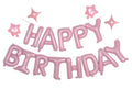 Xiangsushijie Pink Happy Birthday Banner Kit — 16in Balloon & 10in Star Decor