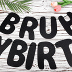 XIHIRCD Bruh It's My Birthday Banner - Black Glitter Prestrung Teen Birthday Decor