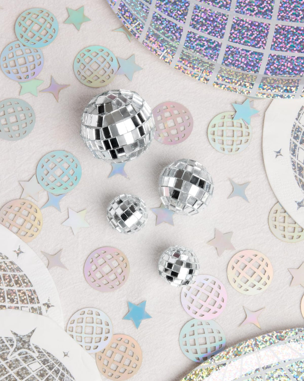 xo, Fetti Disco Ball Mini Cake Topper - 4-Piece Set | Eras Birthday Supplies