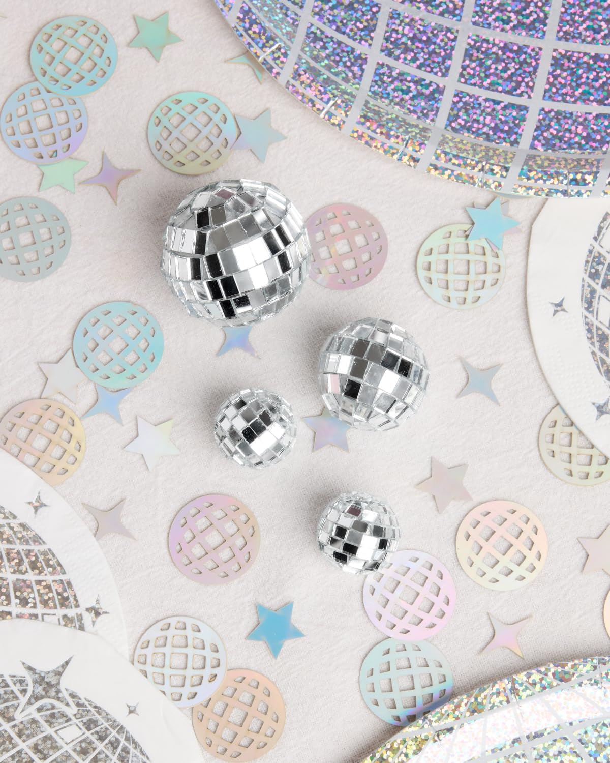 xo, Fetti Disco Ball Mini Cake Topper - 4-Piece Set | Eras Birthday Supplies