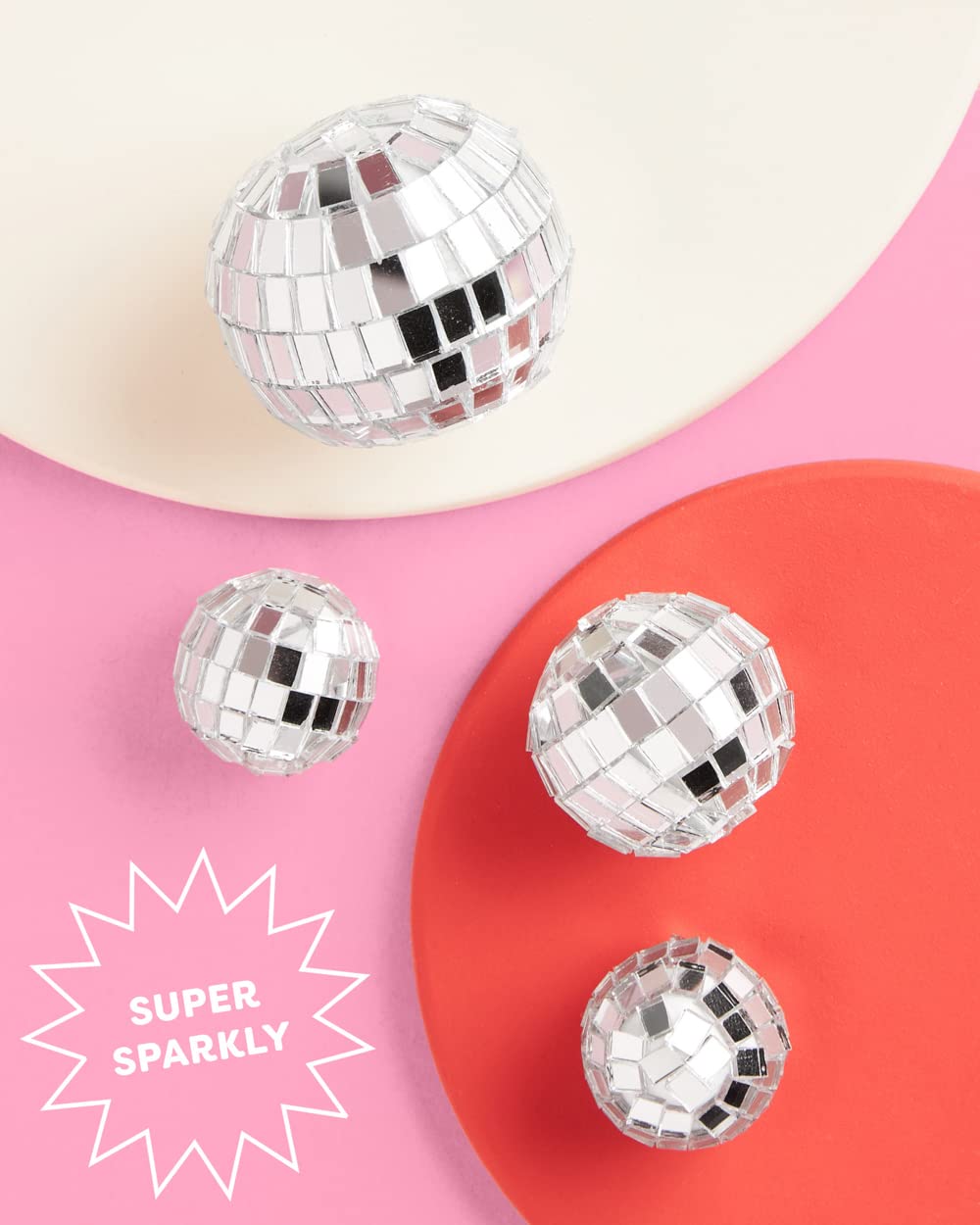 xo, Fetti Disco Ball Mini Cake Topper - 4-Piece Set | Eras Birthday Supplies