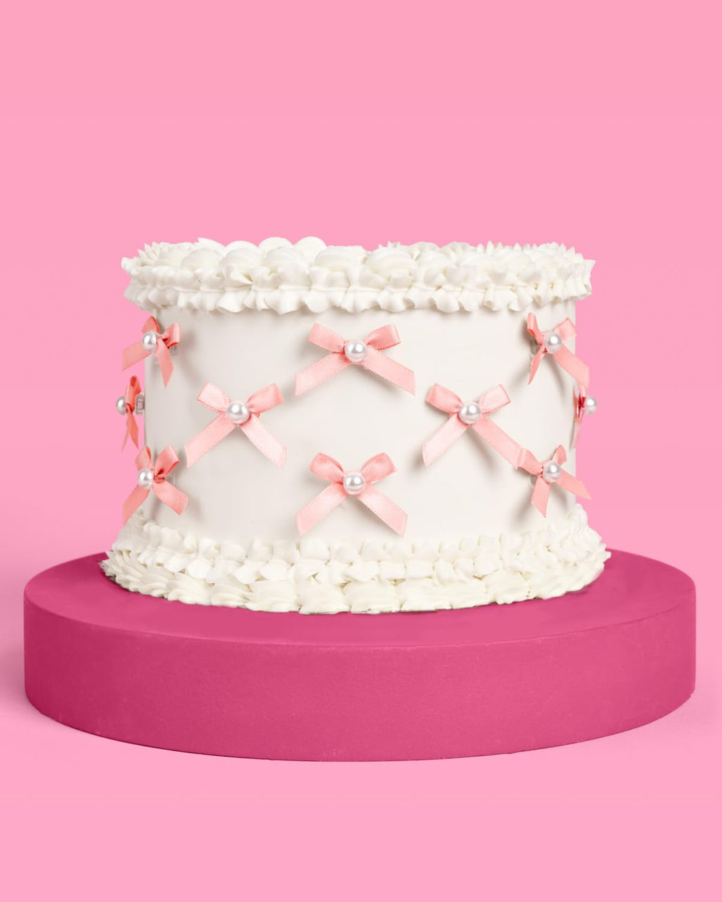 xo, Fetti Mini Pink Bow + Pearl Cake Toppers | 12 Pcs for Parties