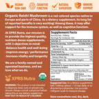 XPRS Nutra Organic Red Reishi Powder - 16 oz | Cognition & Longevity (Vegan)
