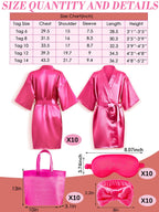 Xuhal 92 Pcs Spa Party Kit — Slumber Party Set with Satin Robes, Headbands & Eye Masks (Rose, 12)