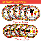 XXDecor 80 Pcs Red Cartoon 1st Birthday Party Tableware Kit for Boys – 20 Guests