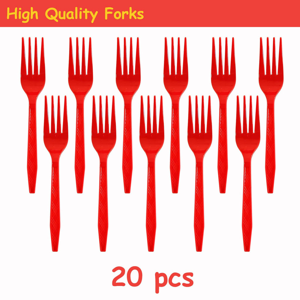 XXDecor 80 Pcs Red Cartoon 1st Birthday Party Tableware Kit for Boys – 20 Guests