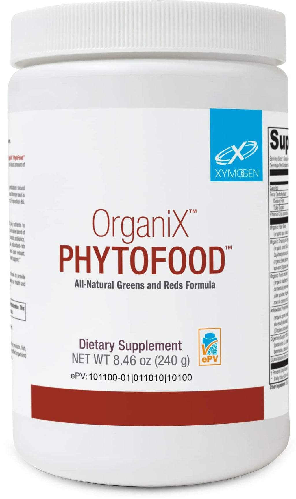 XYMOGEN OrganiX Phytofood - Reds and Greens Superfood Powder with Vitamin C - Fruits and Vegetables Supplements to Support Digestive Health - Organic & Gluten Free (30 Servings)