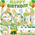 Xynic 201Pcs Dinosaur Birthday Decorations Set – Tableware for 25 Guests