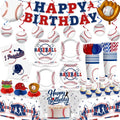 Xynic 202Pcs Baseball Birthday Decorations & Tableware Set for 25 Guests