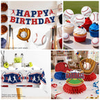 Xynic 202Pcs Baseball Birthday Decorations & Tableware Set for 25 Guests