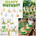 Xynic 201Pcs Dinosaur Birthday Decorations Set – Tableware for 25 Guests