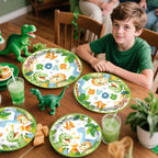 Xynic 201Pcs Dinosaur Birthday Decorations Set – Tableware for 25 Guests