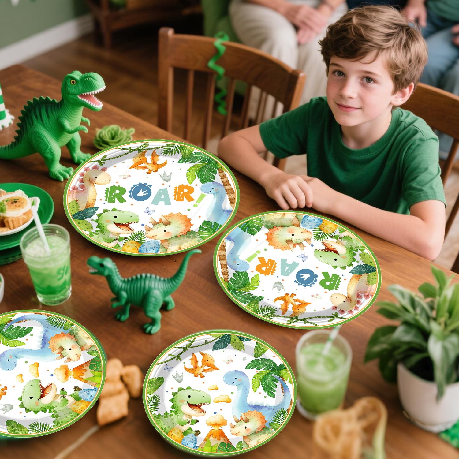 Xynic 201Pcs Dinosaur Birthday Decorations Set – Tableware for 25 Guests