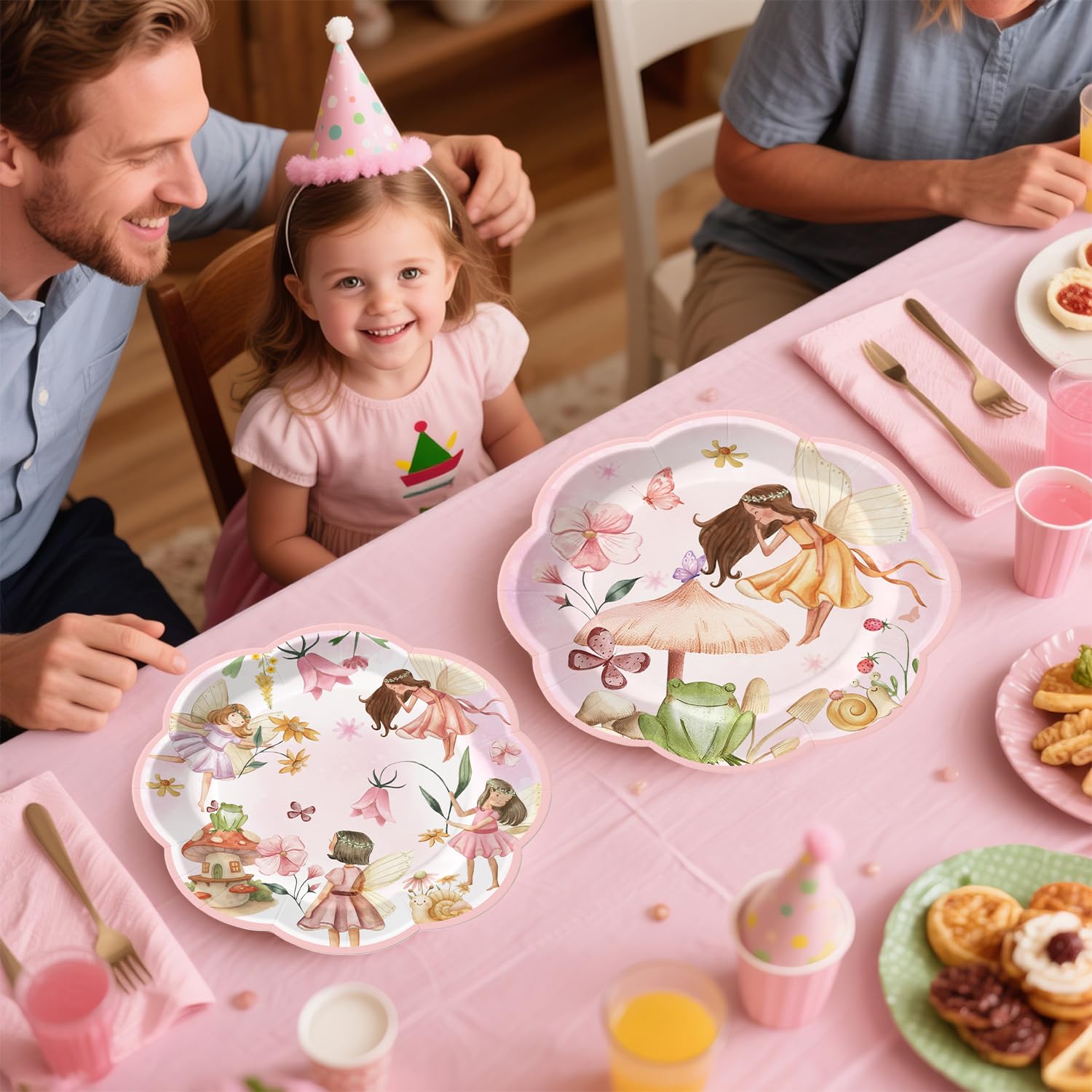 Xynic 213-Piece Fairy First Birthday Decorations Set | Plates, Napkins, Banner & Balloons