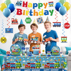 Xynic Train Birthday Decorations – 201 Pcs Complete Train-Themed Party Set