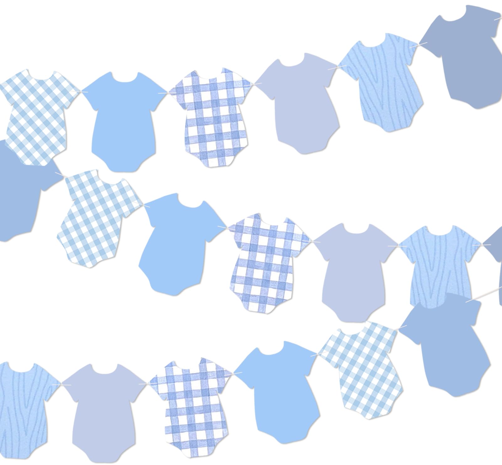 Yavxzvbw Baby Shower Banner Garland – Blue Boy Theme, 2-Piece Set