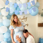 Yavxzvbw Baby Shower Banner Garland – Blue Boy Theme, 2-Piece Set
