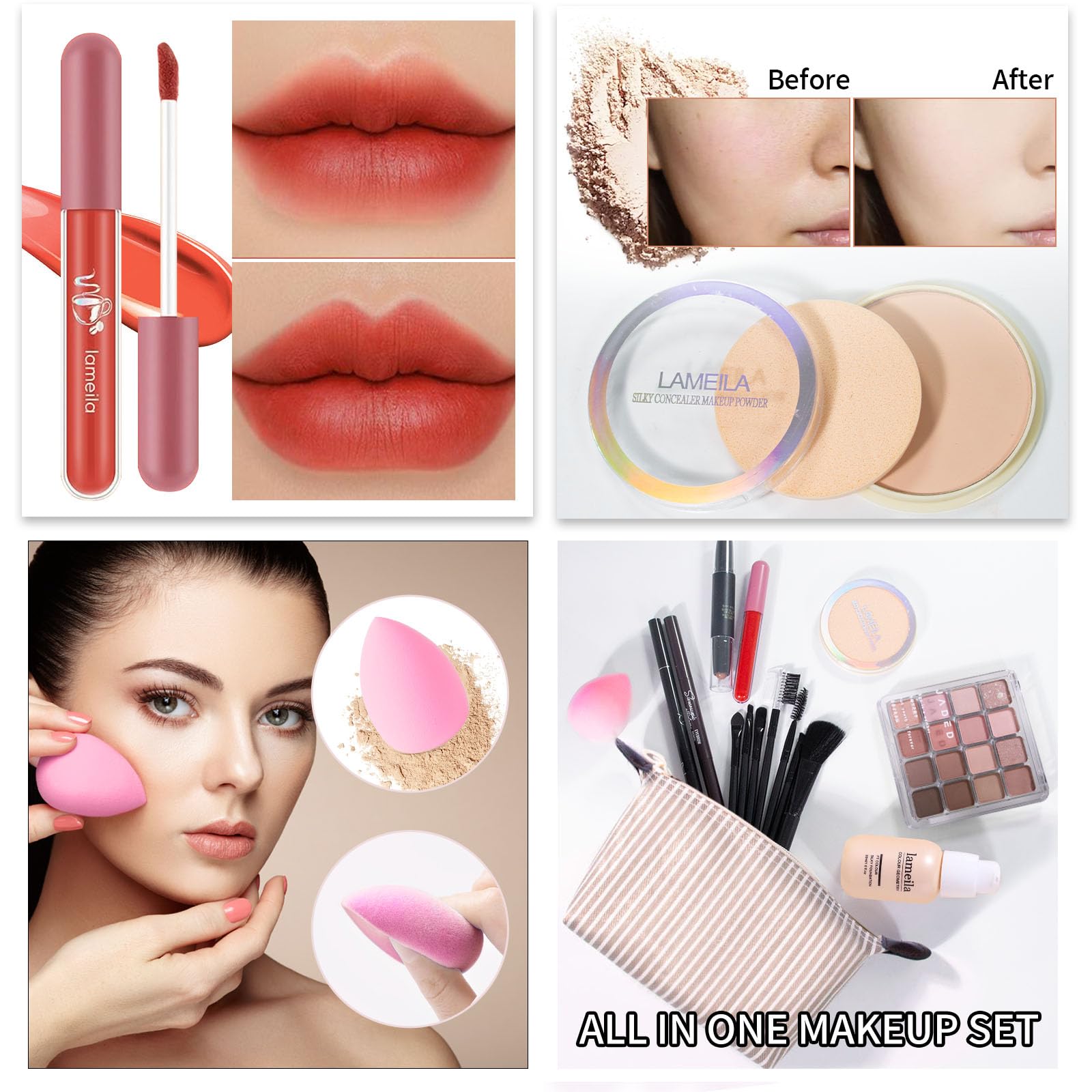 YBUETE Makeup Set Full Kit for Girls/Teens/Women | Travel-Ready & Waterproof