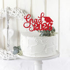 YCTHUNFISH 1 Pack Grad 2026 Glitter Cake Topper – Congrats Grad Cap (Class of 2026)