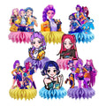 YEEFIGRO Demon Hunters Honeycomb Centerpieces – 8Pcs Kids Party Table Decor