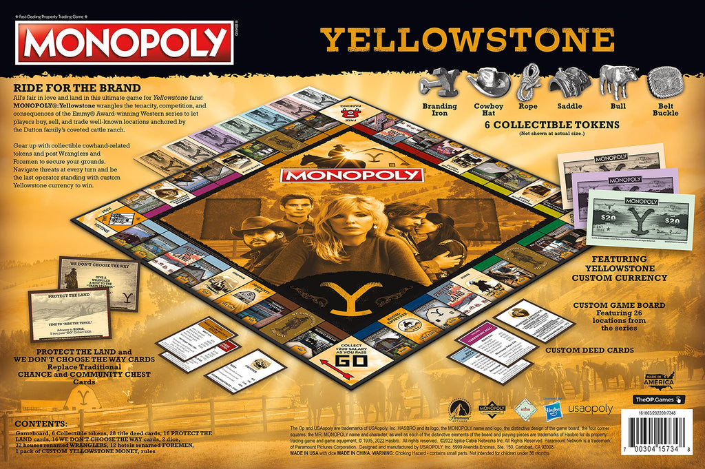 Yellow Stone Monopoly: Yellowstone Edition – Buy, Sell & Trade Iconic Locations | Officially Licensed Yellowstone Game