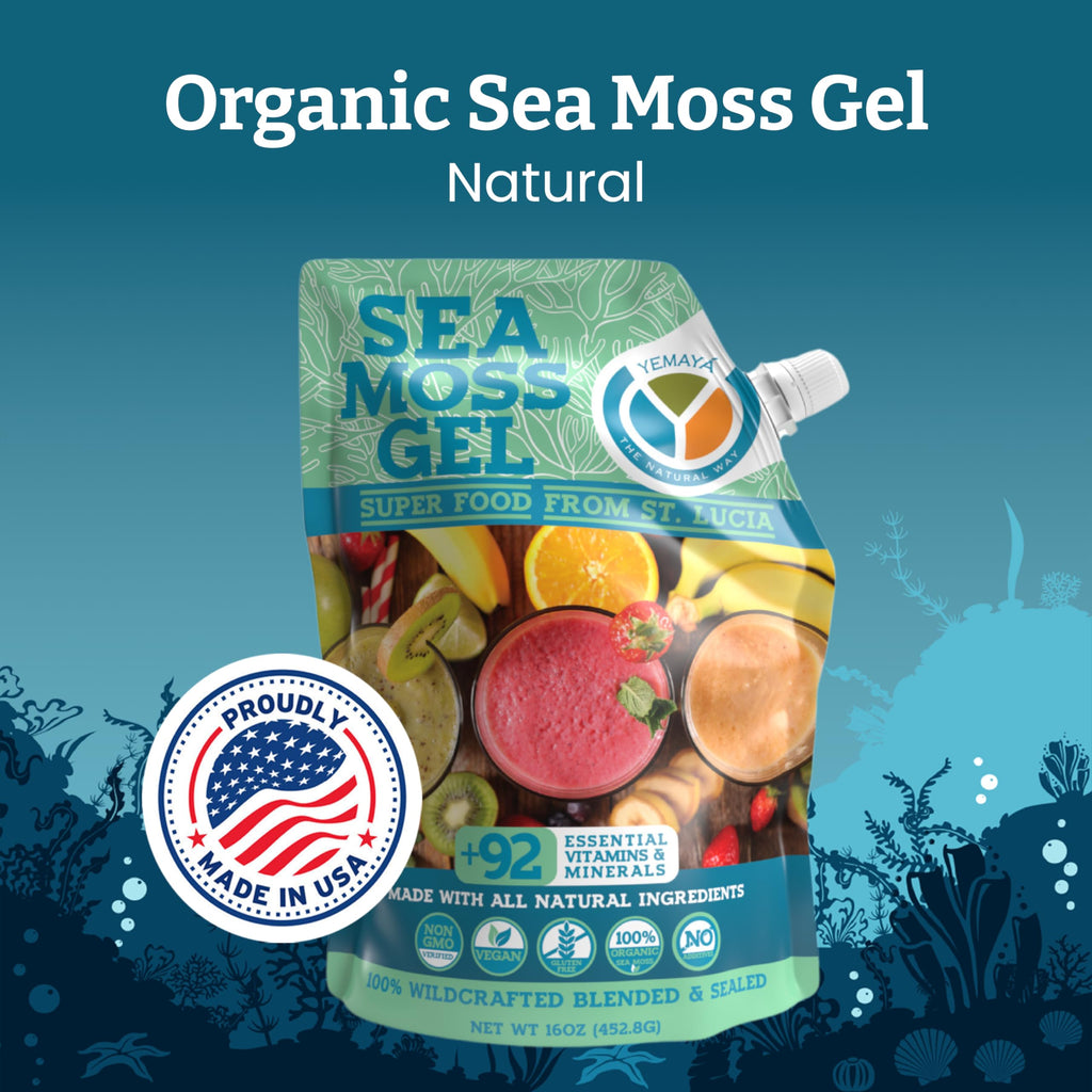 Yemayá Bio-Meeresmoos-Gel – Wildgesammeltes, rohes Meeresmoos-Gel mit Früchten | 454 g