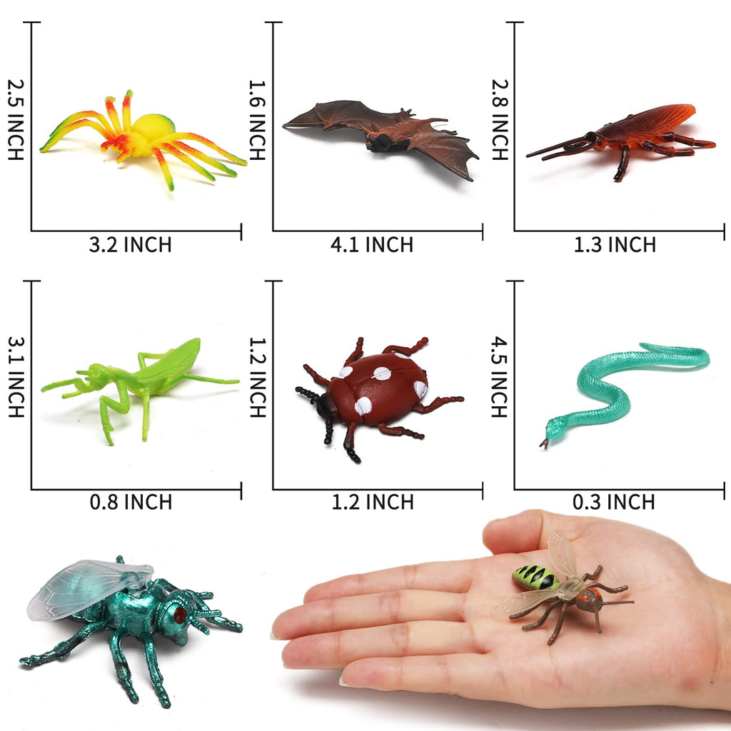 Yeonha Toys 76 Pack Mini Plastic Bug Set – Realistic Insects for Play, Education, Party Favors, Cupcake Toppers