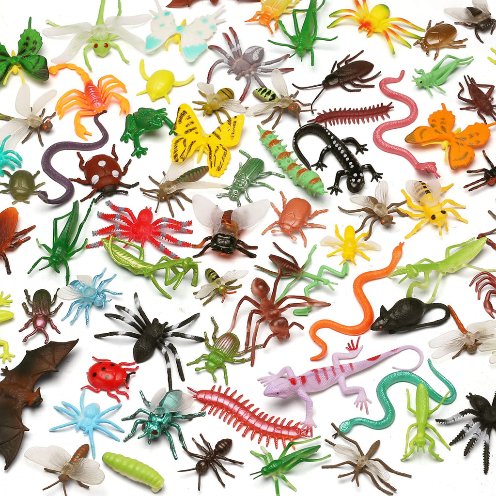 Yeonha Toys 76 Pack Mini Plastic Bug Set – Realistic Insects for Play, Education, Party Favors, Cupcake Toppers