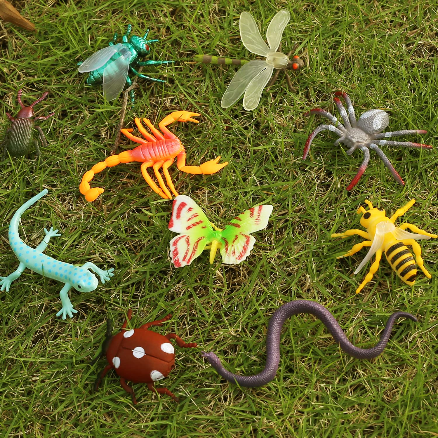 Yeonha Toys 76 Pack Mini Plastic Bug Set – Realistic Insects for Play, Education, Party Favors, Cupcake Toppers