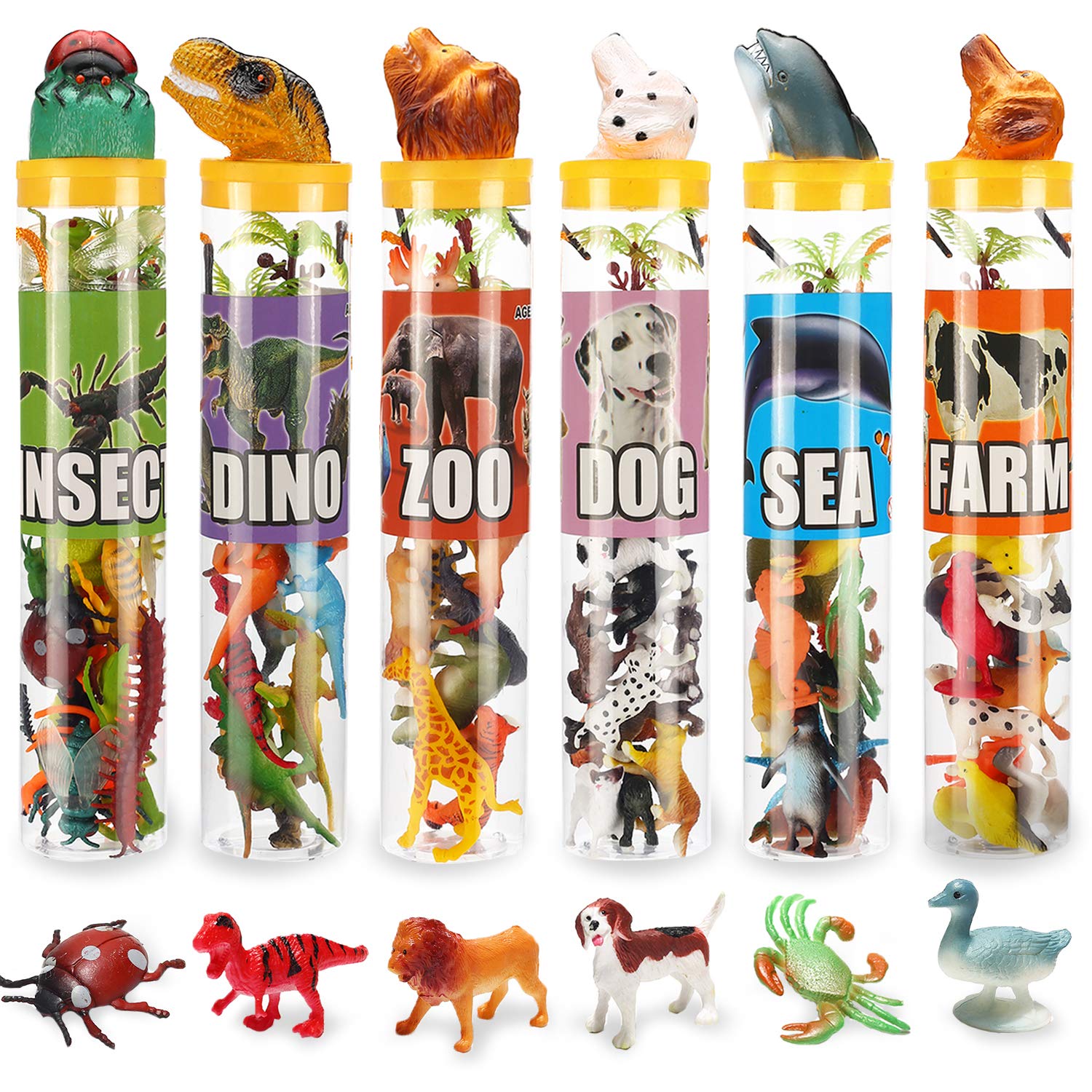 Yeonha Toys 82-Piece Animal Toy Set | Realistic Mini Figures for Sensory Play, Party Favors, Cake Toppers