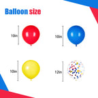 Yexnum 60PCS Balloon Arch Kit – 10in Red, Blue & Yellow Balloons for Carnival & Circus Theme Parties