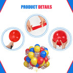 Yexnum 60PCS Balloon Arch Kit – 10in Red, Blue & Yellow Balloons for Carnival & Circus Theme Parties
