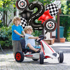 Yexnum Race Car Balloons – 40in Racetrack Number 2 Balloon Set (7 Pcs) – Black Party Decor