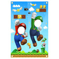 YEZHENSS Mario Photo Door Banner – Mario Face Photography Backdrop for Birthday Party Supplies