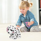 YH YUHUNG Interactive Dalmatian Walking Dog Toy with Leash Remote – Plush Puppy That Walks, Barks & Wags