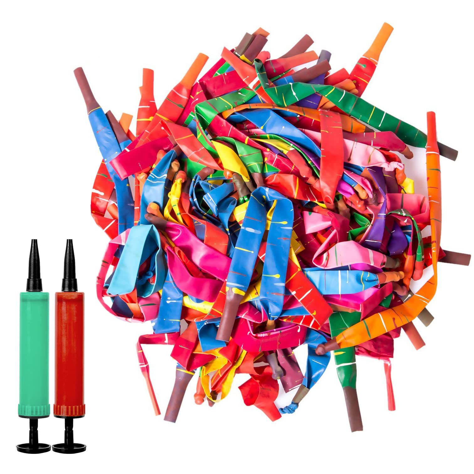 YHmall 100pc Rocket Balloons with Pumps – Colorful Giant Party Balloons