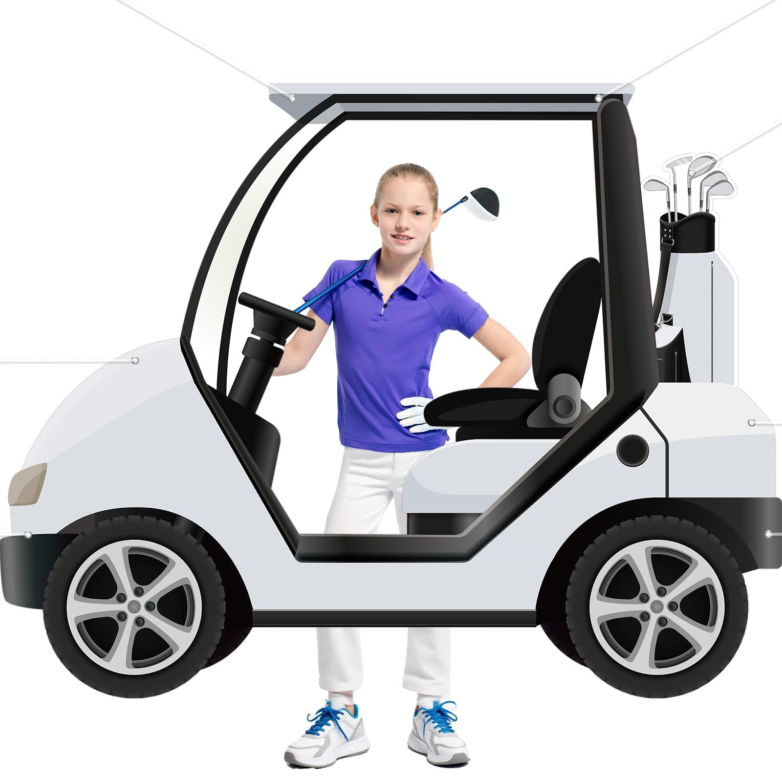 Yiaoyinnz Golf Theme Party Decoration – Golf Cart Photo Backdrop | Lets-Par-Tee