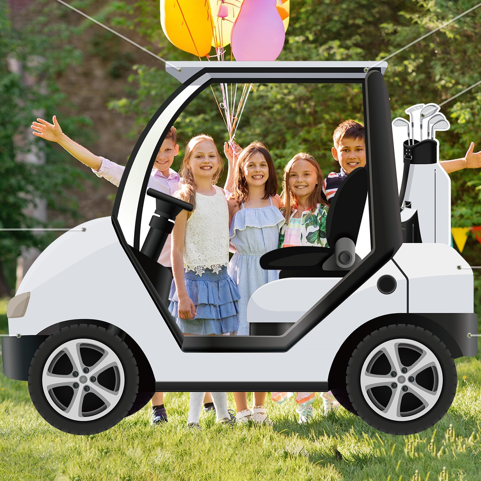 Yiaoyinnz Golf Theme Party Decoration – Golf Cart Photo Backdrop | Lets-Par-Tee