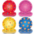 Yiaoyinnz 48 Pcs Street Theme Party Plates – 7-Inch Disposable Cookie Plates for Kids' Parties