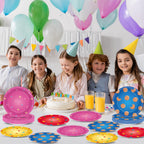 Yiaoyinnz 48 Pcs Street Theme Party Plates – 7-Inch Disposable Cookie Plates for Kids' Parties