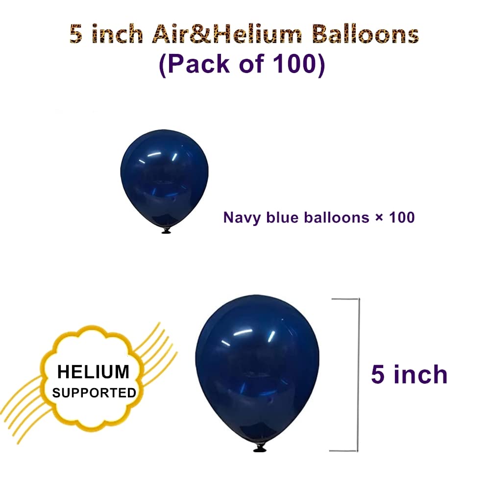 YicUik Navy Blue 5in Balloons – 100pcs Latex Party Decor