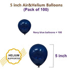 YicUik Navy Blue 5in Balloons – 100pcs Latex Party Decor