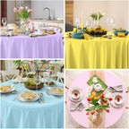 YIDAKO 6Pcs Round Pastel Tablecloths – 84-Inch Disposable Rainbow Mix Color Table Covers