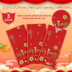 YIDAKO 3-Pack Chinese New Year Tablecloths 108 x 54 in | Disposable Red Festive Table Covers