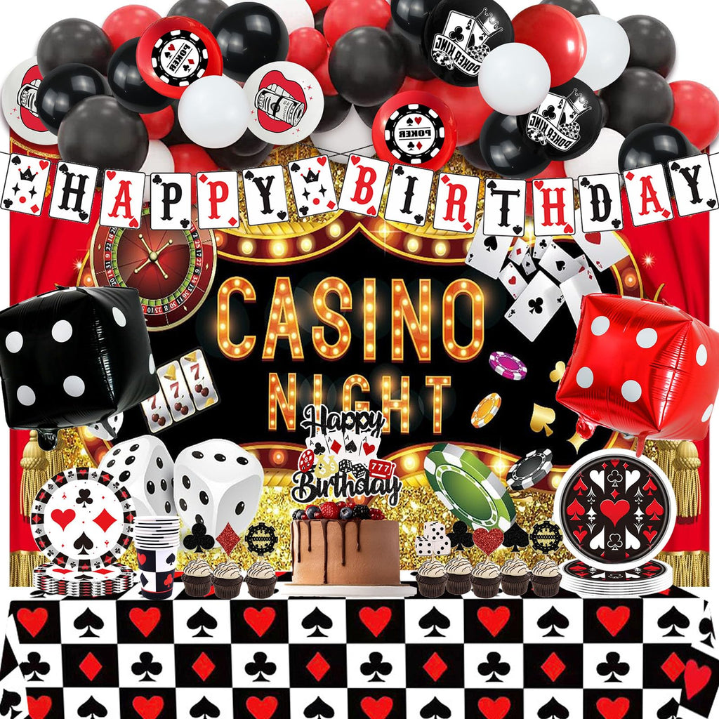 YIGZAG 81 PCS Casino Theme Party Decorations – Las Vegas Night Supplies