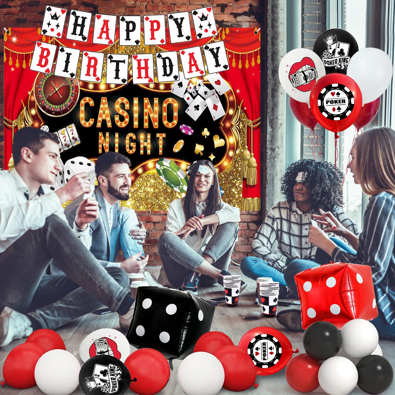 YIGZAG 81 PCS Casino Theme Party Decorations – Las Vegas Night Supplies