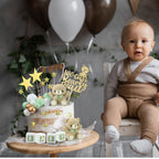 Yinder Bear Cake Toppers – Mini Bears with Green Bows & Pearl Balls