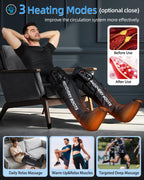 YINGGG Leg Massager with Heat & Full-Leg Compression — Cordless Recovery, 5 Massage Areas, 8 Intensities (Two Legs)
