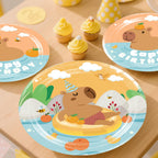 Yingoto 213 PCS Capybara Birthday Decorations & Tableware for 25 Guests