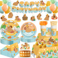 Yingoto 213 PCS Capybara Birthday Decorations & Tableware for 25 Guests